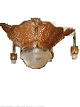 Cap-Lampe aus 
Messing, 
Jugendstil Jahr 
rund 1920med 
Milchglas 
Kuppel in der 
Mitte 
geschnitten, 
...