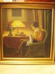 Malerei
 Aage Jessen
 Interiors 
Mädchen 
Nähleuchte 
grelles Licht
 Höhe: 67 cm, 
Breite: 66 ...