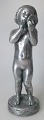 Dänische 
Künstler (20.): 
Nacktes Mädchen 
mit einem 
Spiegel. 
Aluminium 
gussss. Auf der 
ovalen ...