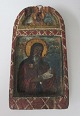 Griechische 
Ikone, 19. Jh. 
Gemalt. Mit 
Figuren. H:. 
14.5 cm. B:. 
7,5 cm. 