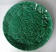 Französisch 
Obststeller,um. 
1900, 
Sarreguemines. 
Porzellan, grün 
glasiert. 
Dekoriert mit 
...