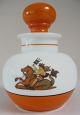 Karaffe 
aus weißes 
Opalglas, mit 
Dekorationen in 
Orange und 
Gold. Mit 
Seepferde, ...