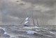 Dänische 
Künstler (19. 
Jh.) Dänemark: 
Segelboote auf 
dem Meer. Blei 
auf Papier. 
Signiert: C. la 
...