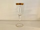 Lyngby Glas, 
Tosca, 
Champagnerglas, 
Kristallglas 
mit Goldband, 
18,9 cm hoch * 
Guter Zustand *