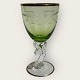 Lyngby Glas, 
Seagull 
Kristallglas 
mit Schnitten 
und Goldrand, 
Weißweinglas 
mit grünem 
Kelch, ...