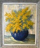 List, Franz 
(1898 - 1986) 
Dänemark: Gelbe 
Blumen in einer 
blauen Vase. Öl 
auf 
Hartfaserplatte.
 ...