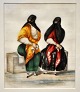 Unbekannter 
K&uuml;nstler 
(19. 
Jahrhundert): 
Zwei sitzende 
Frauen. &Ouml;l 
auf 
Seidenpapier. 
17 ...