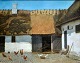 Dänischer 
Künstler (19. 
Jahrhundert): 
Hühner auf 
einem 
Bauernhof. Öl 
auf Leinwand. 
...