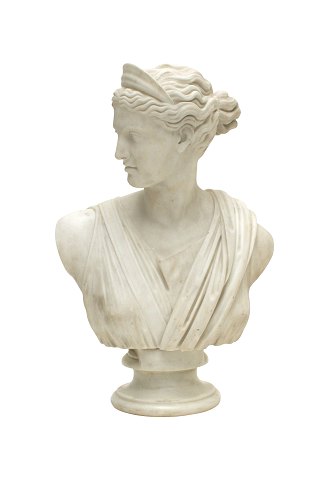 Marmorbuste zeigend die Göttin Artemis / Diana.
