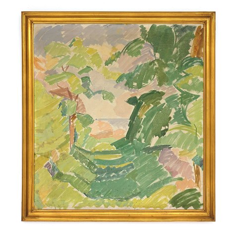 Edvard Weie, 1879-1943, "Mindet. Christiansø." Öl 
auf Leinen