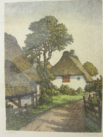 Druck von Heinrich Blunck (1891-1963) inkl. Rahmen
"Parti fra Stolbro på Als", Sønderjylland
Mass der Rahmen: 33,5cm x 42,5cm
H. Blunck ist in Kiel geboren.
Sehen Sie bitte unsere WEB-Seite für andere Bilder von H. Blunck