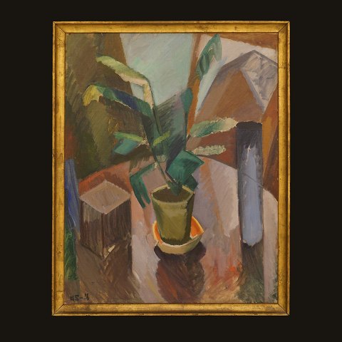 William Scharff, 1886-1959, Stilleben, Öl auf 
Leinen. Signiert und datiert 1916. Lichtmasse: 
102x78cm. Mit Rahmen: 110x84cm