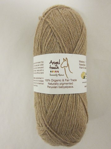 Baby Alpaca Angel Touch
100% ALPACA
Baby Alpaca Angel Touch is a natural product from Peru and is NOT dyed, and the 
fibres are NOT mixed with oil
The colour shown is: Brown Light, Colourno FX0
1 ball of Baby Alpaca containing 50 grams