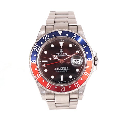 Rolex GMT II ref. 16710 Pepsi. Sold 24.10.2000. 
Box and papers. D: 40mm