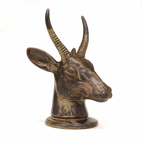 Kresten Bloch, Denmark, 1912-70: A very large 
stoneware antelope sculpture. Signed. H: 52cm