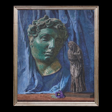 Jan Born Willumsen, 1891-1964: Stilleben. Oil on 
canvas. Signed and dated 1909. Visible size: 
62x50cm. With frame: 67x55cm
