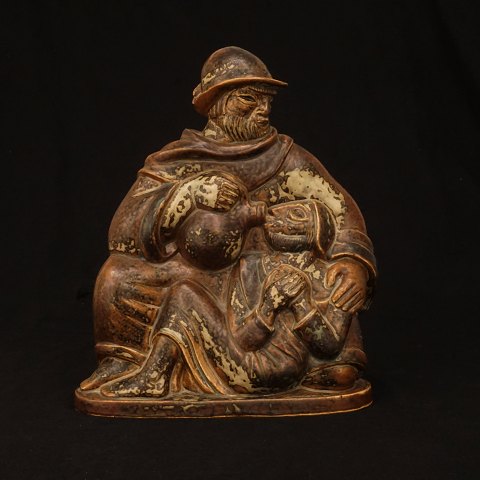 Jais Nielsen for Royal Copenhagen: The Merciful 
Samaritans. Stoneware. Signed. H: 32cm