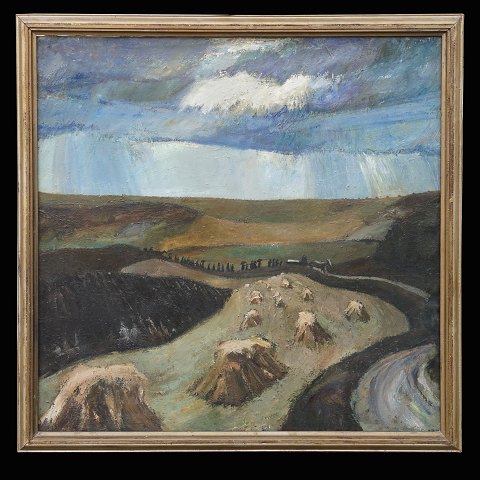 Erik Raadal, 1905-41, Öl auf Leinen. Dänemark in 
den 1930er Jahren. Lichtmasse: 99x99cm. Mit 
Rahmen: 109x109cm