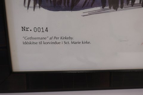 Druck von Per Kirkeby (1938-2018), - Neueingerahmt
"Gethsemane", datiert 3-12-07
Ideenskizze für das Chorfenster im Sct. Marie Kirke, Sønderborg, Dänemark
Druck nr. 14