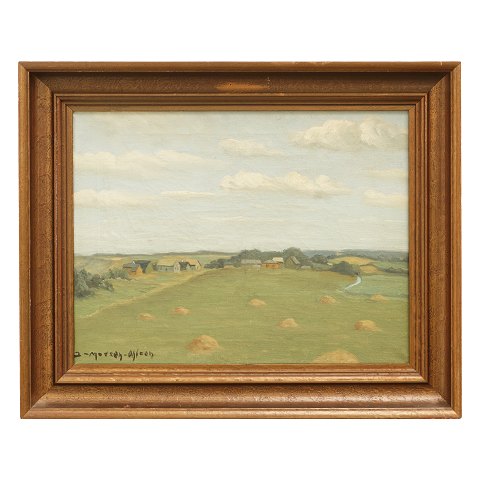 Jeppe Madsen-Ohlsen, 1891-1948, olie på lærred. 
Landskab.
Signeret. Lysmål: 35x45cm. Med ramme: 48x58cm