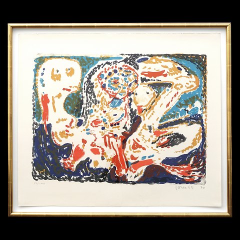 Asger Jorn, 1914-73, litograph. "Silkeborg Suite". 
40/100. Signed "Jorn 53". Visibe size: 57x65cm. 
With frame: 64x72cm