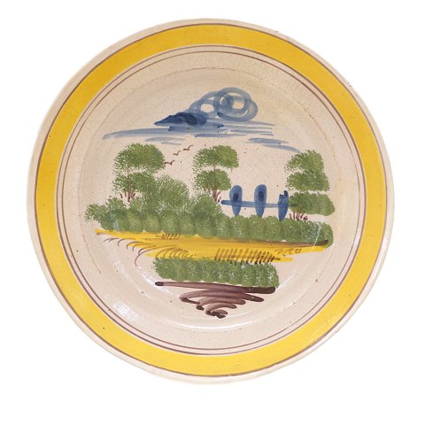 Large Kellinghusen faience plate circa 1800. D: 
30,3cm