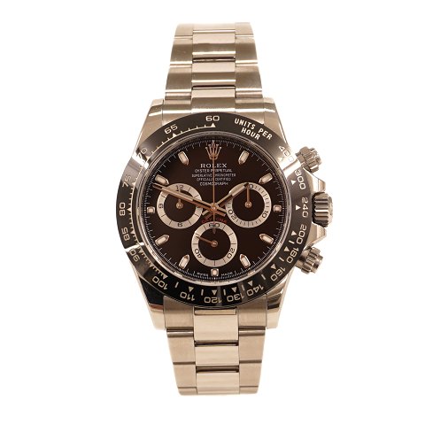 Rolex Daytona 116500LN with box and papers from 
the Danish AD Klarlund, Copenhagen. Sold 
03.04.2018. D: 40mm