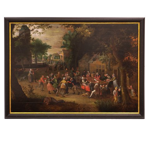 David Vinckboons circle: Village party. Holland 
circa 1620-30. Oil on canvas on plate. Visible 
size: 72x104cm. With frame: 72x104cm