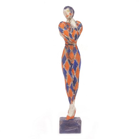 Thorvald Pedersen, 1899-1988, Denmark, Wood cut 
figure. H: 37cm. W: 6,5cm