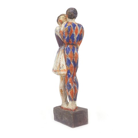 Thorvald Pedersen, 1899-1988, Denmark, Wood cut 
figure. H: 41cm. W: 11,5cm