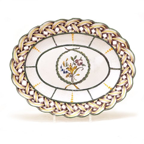 18th century Stralsund faience plate. Circa 1760. 
L: 36cm