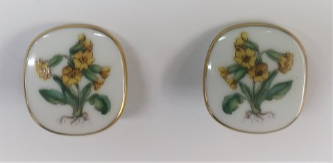 Royal Copenhagen. Flora Danica. Ear clips. Height 28 mm.