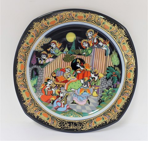 Björn Wiinblad. Rosenthal. Christmas plate 1987. Diameter 28 cm.