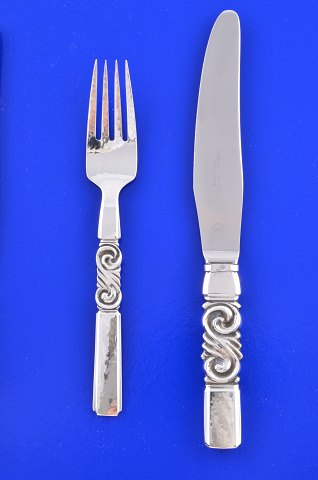 Georg Jensen Silberbesteck Saga /Scroll 2tlg  Tafelbesteck 
