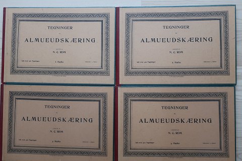 Tegninger til  almueudskæring
Udgivet N. C. Rom Bog og Stentrykkeri
 Bind 1+2+3+4
Sælges samlet som sæt
hard Bach
In sehr gutem Stande