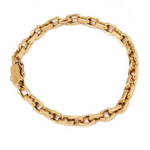 14kt Gold Anker Armband von Jos. Kahn, Kopenhagen. 
L: 21,5cm. W: 31,6gr