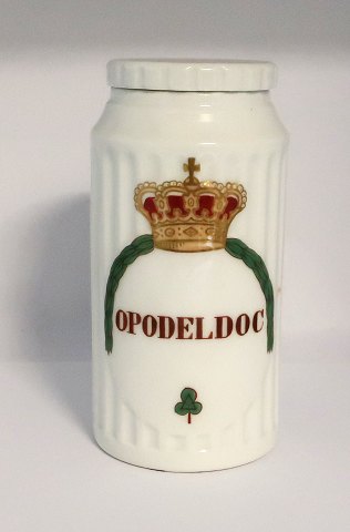 Königliches Kopenhagen. Apothekerglas. Opodeldoc. Höhe 16,5 cm. Hergestellt vor 
1923. (1 Wahl)