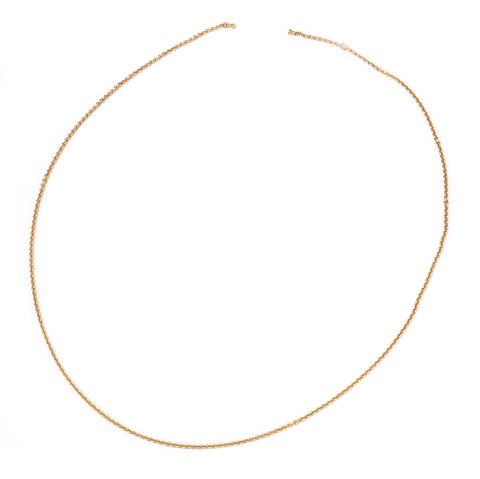 Ole Lynggaard 14kt guld collier. Ledstr. 3x3mm. L: 
71cm