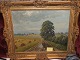 Maleri af mark 
og vej
Signeret af 
Gustav P Rimmer 
(1904-88)
Maleriet måler 
højde 56 cm, 
...