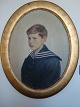 Einar Gjessing 
(1876-1933):
Ovalt portræt 
af dreng i 
Matrostøj.
Spændende 
maleri i smuk 
enkel ...