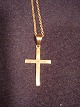 Gold Kreuz mit Kette. 14k Gold 585 Preis dkr. 995,-