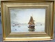 Gemälde von 
Prof.Carl 
Neumann F.år 
1833 d.1891Skib 
mit Kron im 
Hintergrund.
 Sehr schöne 
32 x ...