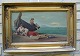 Gemälde von 
Carl Frederik 
Sørensen 
Marinemaler F: 
1818 D: 
1879Personer 
mit dem Boot 
und ...