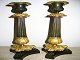 Paar 
Französisch 
Reich Bronze 
kerzenhalter , 
c. 1820, 
dreiseitige 
Basis mit der 
Basis in Form 
...