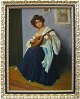 Palmai (19. / 
20.) Ungarn: 
Ein Mandoline 
spielende Frau. 
Öl auf Karton. 
Signiert:. 
Palmai. 55 x 
...