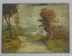 Französisch 
Impressionist 
19. 
Jahrhundert. 
Landschaft mit 
Straße und 
Bäumen. 
Unsigniert. 
 6,5 x ...