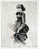 Boutet, Henri - 
Frankreich 
(1851?): Eine 
junge Frau mit 
einem Paket. 
Radierung. Gez. 
HB 19 x ...