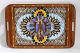 Tablett mit 
Intarsien, 
ca.1920. Mit 
Glas und Muster 
mit 
Schmetterlingfl&uuml;geln.
 ...