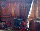 Leisten, 
Jacobus (1844 - 
1918) 
Deutschland: 
Wohnzimmer 
Innenraum. Öl 
auf 
Leinwand/geklebt 
auf ...