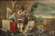 Italienische 
Künstler (17. 
Jh.): Szene mit 
Spinnen Frau 
und Flötenspiel 
Mann, der in 
eine Ruine ...